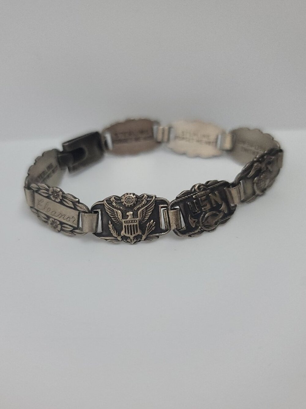 Vintage (1930s-40s) WWII Sterling Forget-Me-Not Bracelet
